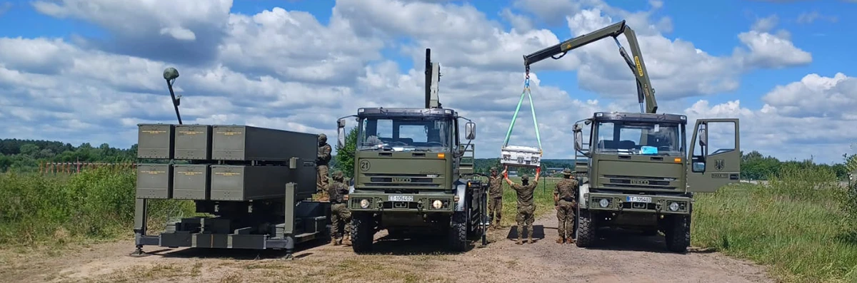 Despliegue de la batería antiaérea.